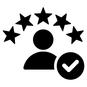 icône buste et étoiles